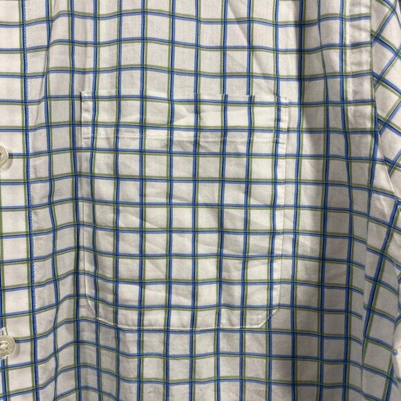 Johnston & Murphy White Long Sleeve Button Up Tailored Fit Check Shirt Mens Sz M - Picture 2 of 5
